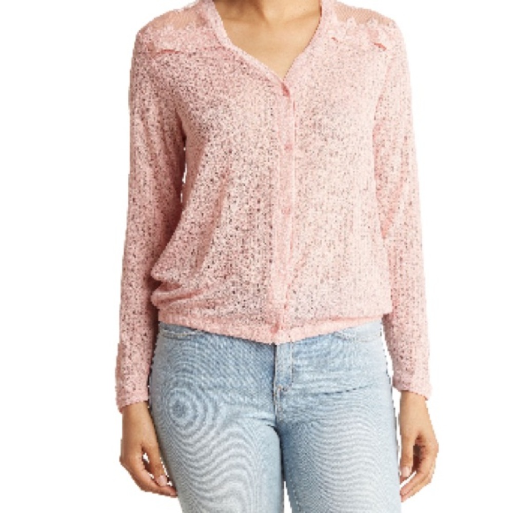 Chic Pink Lace Blouse